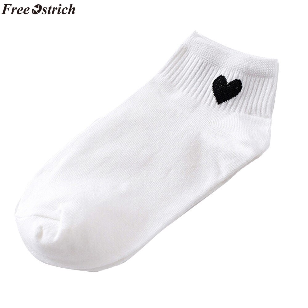 FREE OSTRICH 1 Pair Red Heart Cute College Wind Simple Basic Fresh Cotton socks women in spring summer