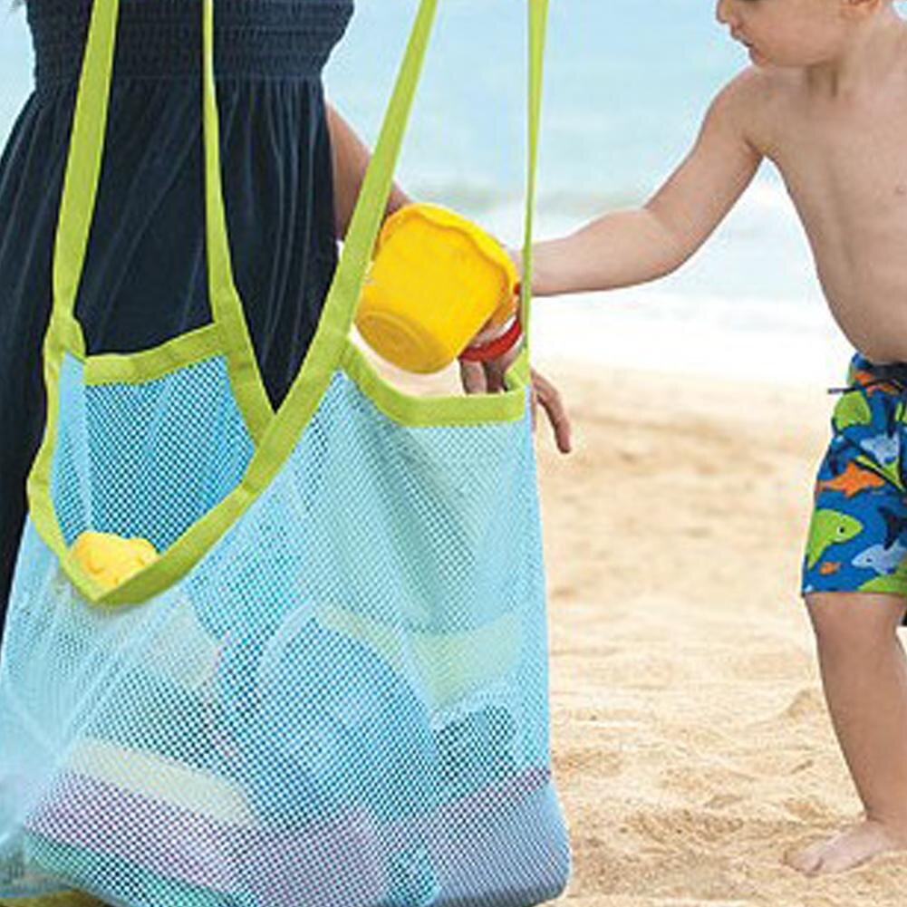 Aurora Gadgets bolsa de playa de malla grande juguetes de playa para niños al aire libre bolsa de almacenamiento rápido herramienta de dragado de arena malla de almacenamiento bolsa