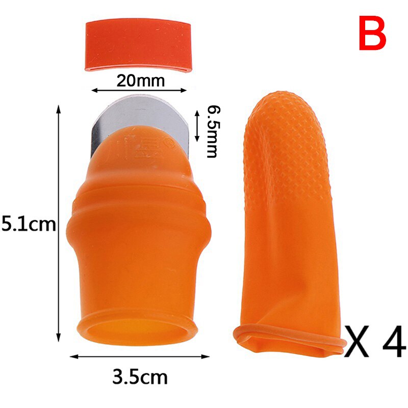 Silicone Thumb Knife Finger Protector Vegetable Harvesting Knife Plant Blade Scissors Cutting Rings Garden Gloves: B