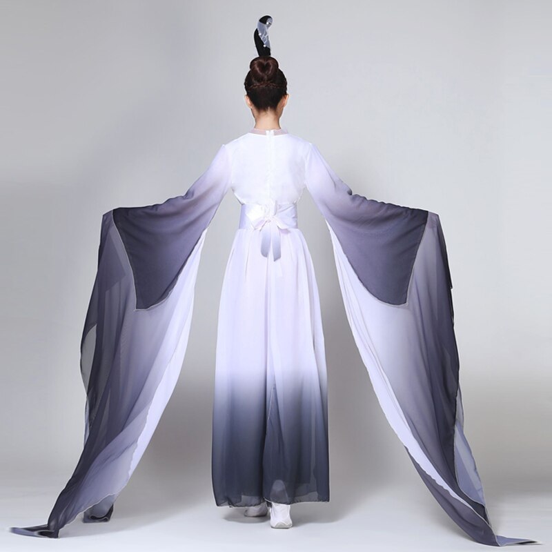 Costumes de danse folklorique classique à manches longues pour adultes, vêtements féeriques, manches d&#39;eau, spectacle Hanfu Yangko National antique