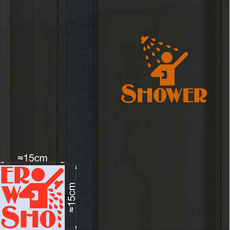 Zabawna naklejka na drzwi robić prysznica Świecąca w ciemności Znak łazienkowy Naklejka ścienna Toaleta Pralnia Łazienka DIY Świecąca dekoracja: Czerwony