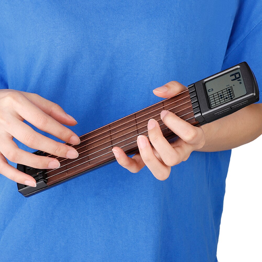 Entrenador de cuerdas de Guitarra portátil para principiantes, herramienta de práctica de bolsillo para entrenador de Guitarra Digital