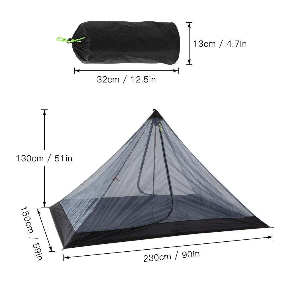 Tenda da campeggio esterna tenda a rete ultraleggera tenda da tenda a rete repellente per insetti 1-2 persone tenda da campeggio pieghevole ultraleggera