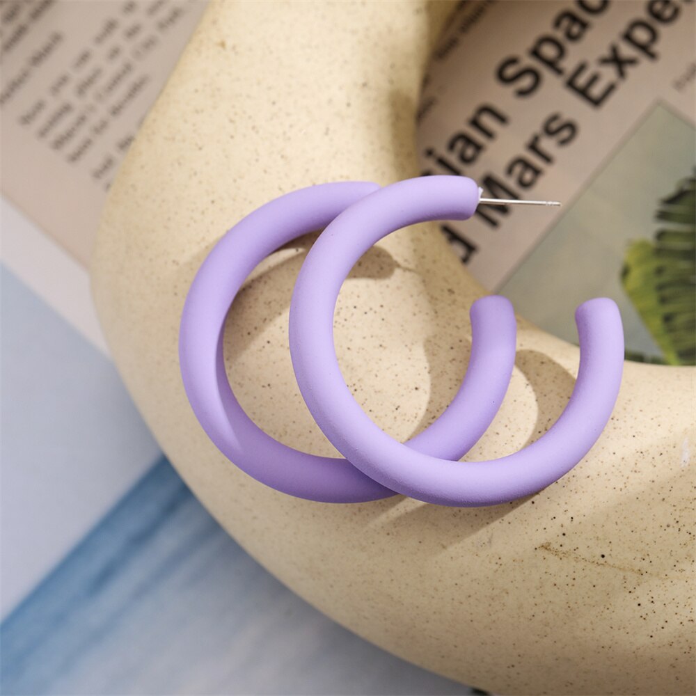 Iparam brincos de argola em resina, brincos de argola em formato de semicírculo c coreano, em acrílico redondo, 2021, joias da moda, presentes