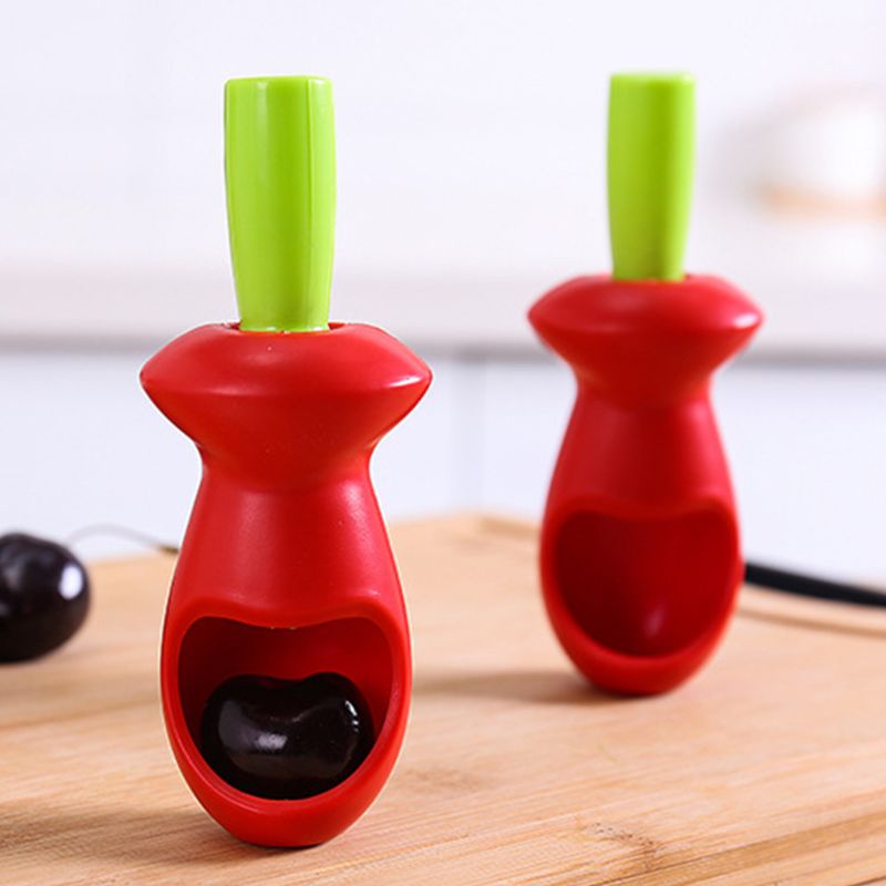 Creatieve Vinger Druk Cherry Corer Pitter Tool Fruit Zaad Remover Plasitc Huller