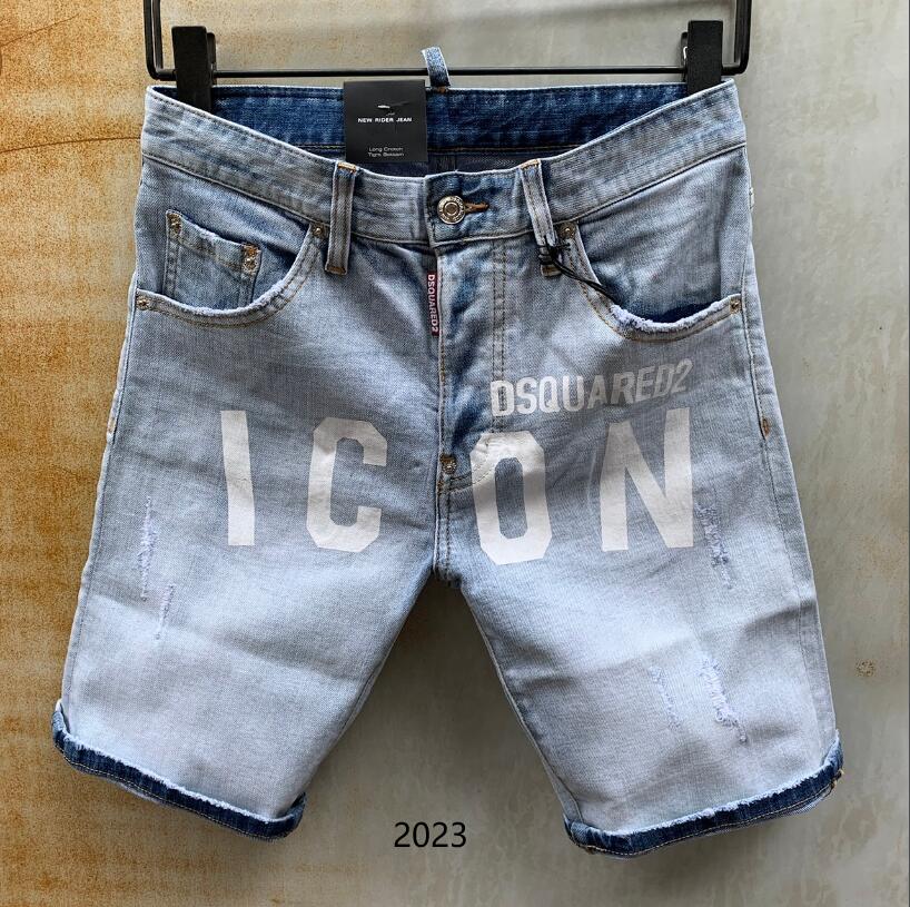 Zomer Mannen Korte Jeans, Italiaanse Ripped Rits Skinny Jeans, Zomer Stijl, DSQUARED2: 2023 / IT44(US28)