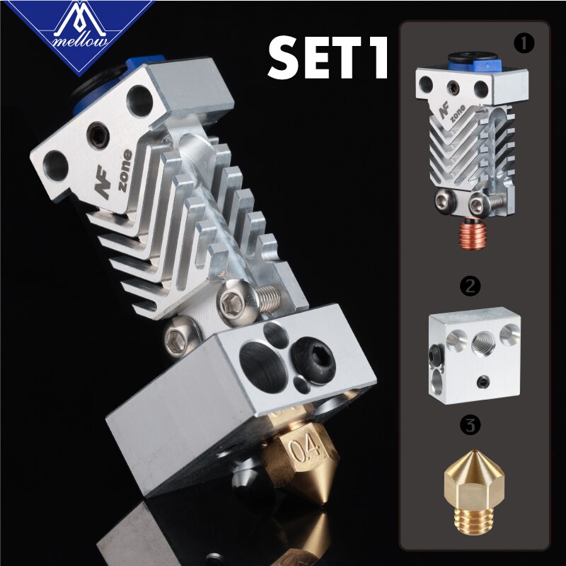 Mellow NF Zone-CR10 Hotend Extruder Kit Aerospace Materials For Creality Ender 3 Micro Swiss MK8 Nozzle 3D Printer Parts