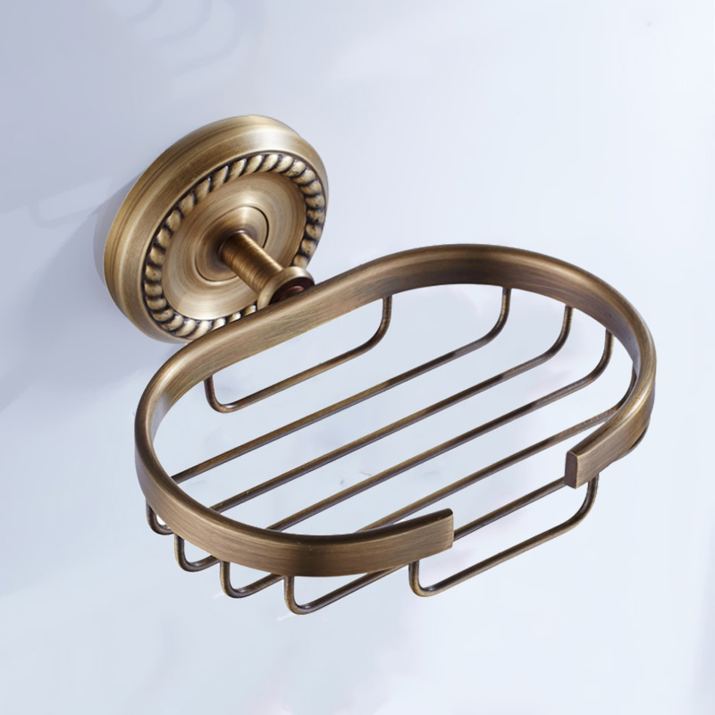 Juego de accesorios de baño de latón antiguo, toallero, soporte de papel higiénico, cepillo de baño, jabonera de Ducha