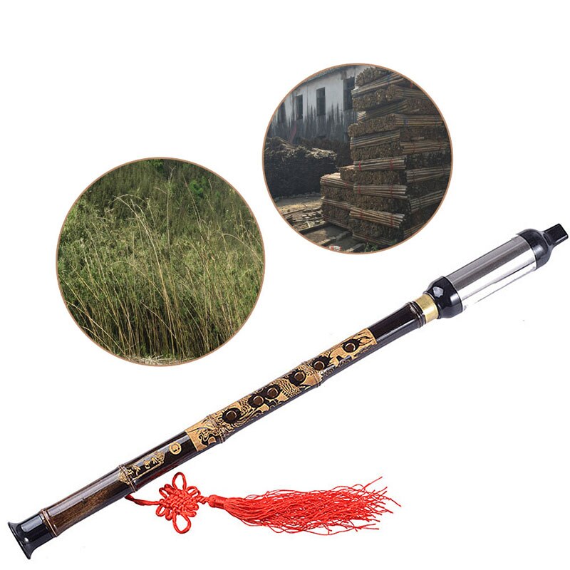 Flutes Woodwind Black Bamboo Chinese Yunnan Bawu G Key Pipe Music Instrument