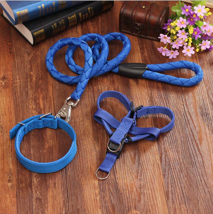 Halsbanden trekkabel jean hondenriem harnas huisdier kraag harness hondenriem pet wandelen harness leash set verstelbare borst: F