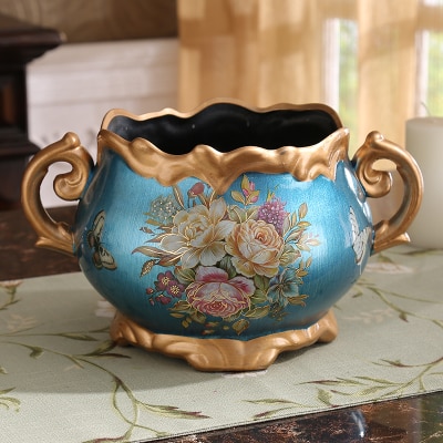 Europæisk keramik vase tørrede blomster blomsterarrangement wobble tallerken stue indgang ornamenter bryllup dekorationer: E