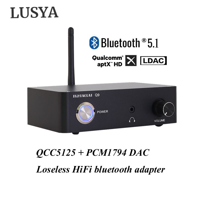 Lusya Bluetooth 5.1 Audio-ontvanger QCC5125 + 1794 Lossless Decodering Aptx Dac Ondersteuning 24bit 96Khz Met Voeding