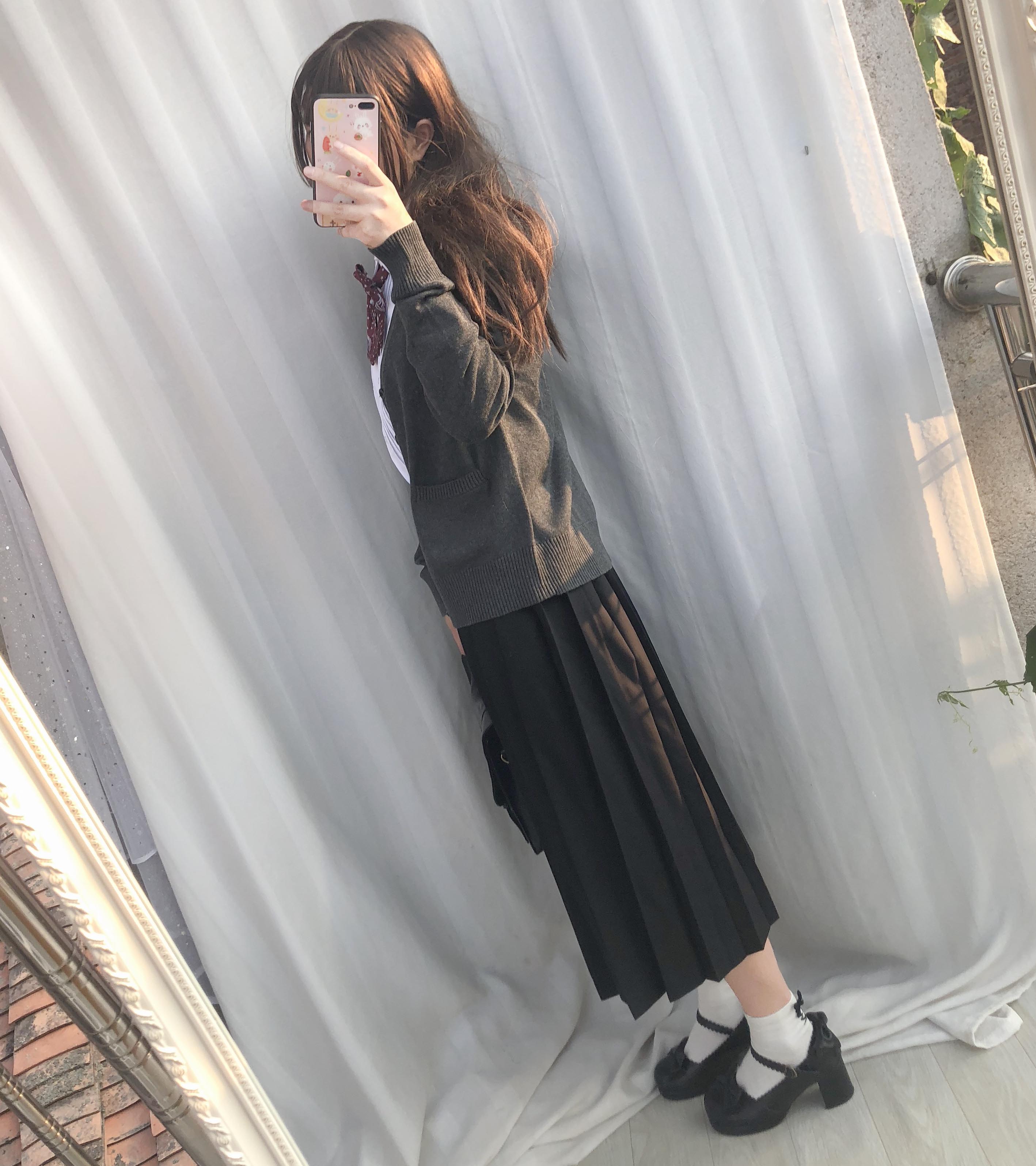 Traje de marinero japonés, uniforme escolar de manga larga, ropa de estudiante de clase, uniforme japonés JK, camisa, falda larga, abrigo, conjunto de tres