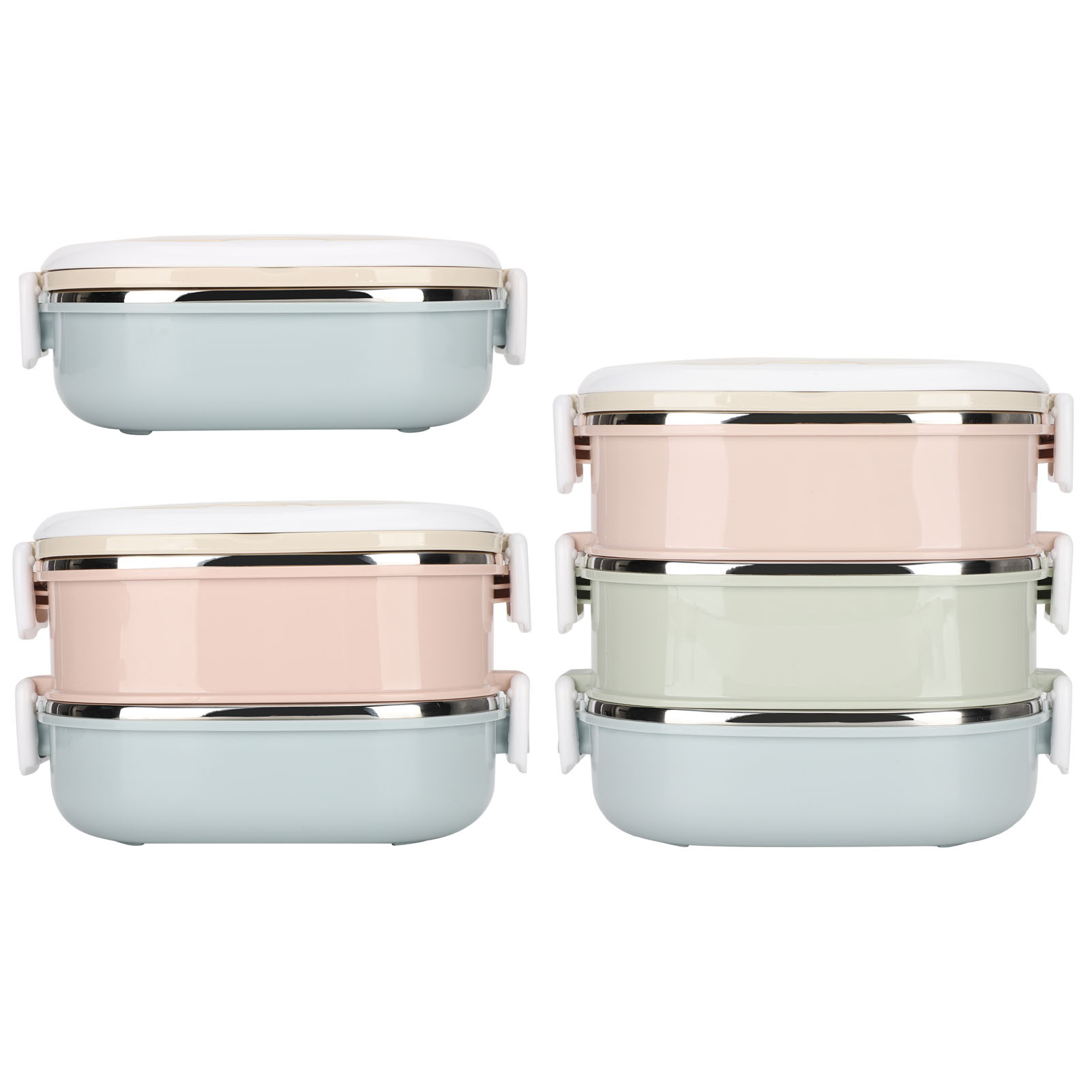 Utensilios de cocina fiambrera fiambrera contenedor de comida portátil de acero inoxidable para estudiantes niños trabajo fiambrera de acero inoxidable