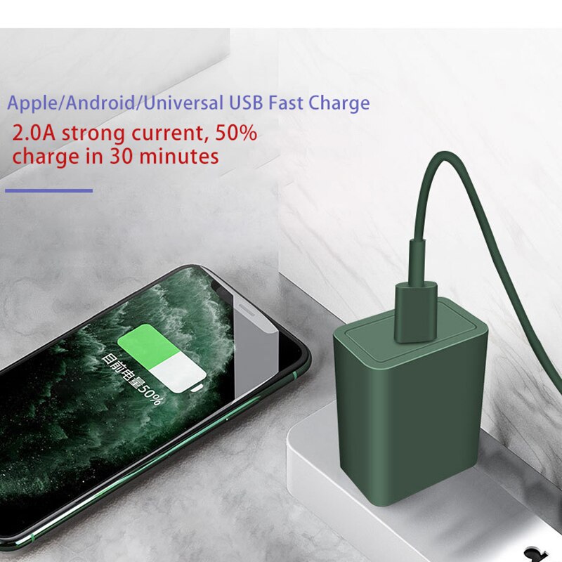 5V 2A Usb Snellader Adapter Draagbare Traval Oplader Mobiele Telefoon Snel Opladen Charger Power Adapter Voor Iphone 12 samsung