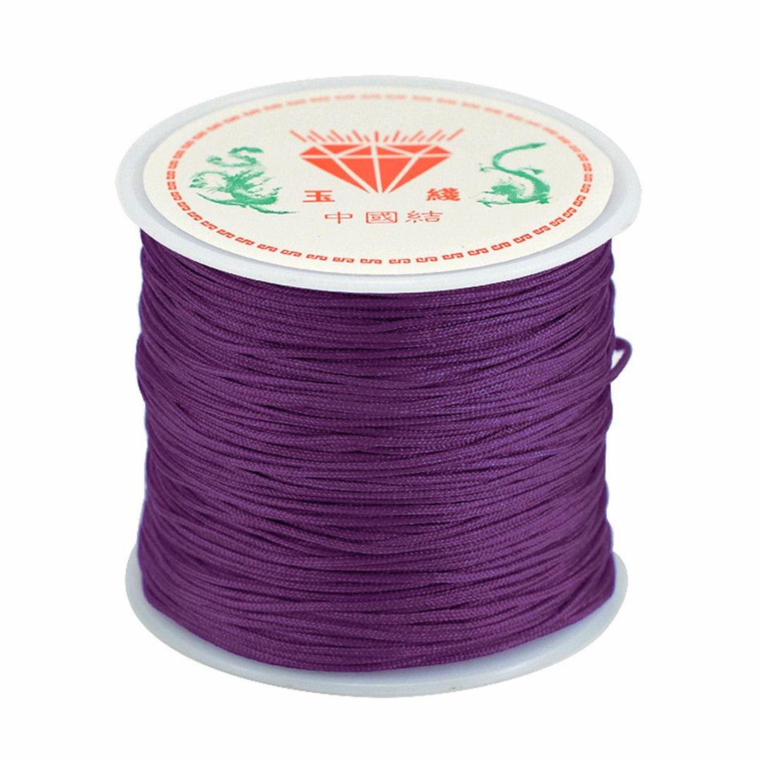 45 M X 0.8 Mm Nylon Koord Discussie Chinese Knoop Koord Macrame Armband Gevlochten Stringdiy Kwasten Kralen Handgemaakte: Dark purple