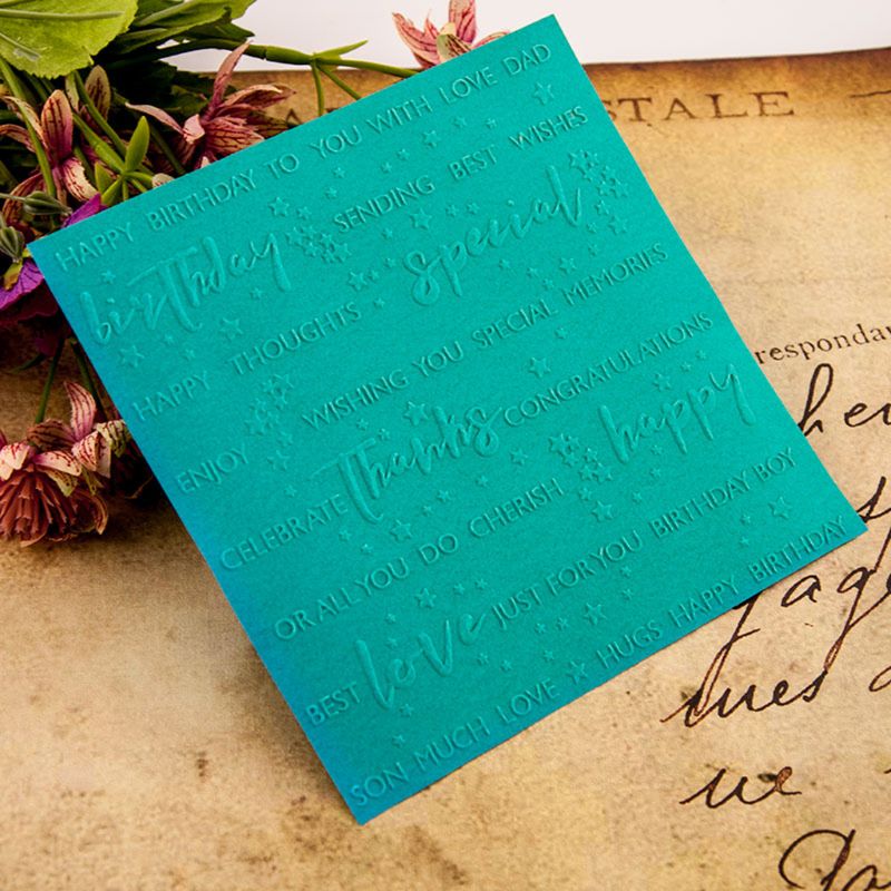 Happy Birthday Plastic Embossing Folder Template DIY Scrapbook Photo Album Card
