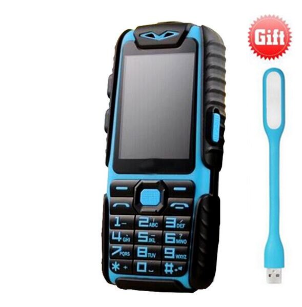Guophone A6 9800mAH Power Bank Mobile Phone 2.4"0.3MP Camera With English or Flashlight and Russian Keyboard Cell Phones: Russian Keyboard / Blue