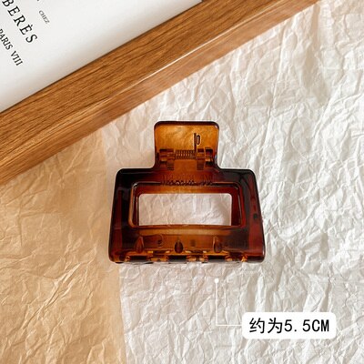 Hangzhi 2020 novo vintage grandes garras de cabelo pérola marrom acrílico lavagem rabo de cavalo titular grampos de cabelo para acessórios de cabelo feminino: D-5.5cm