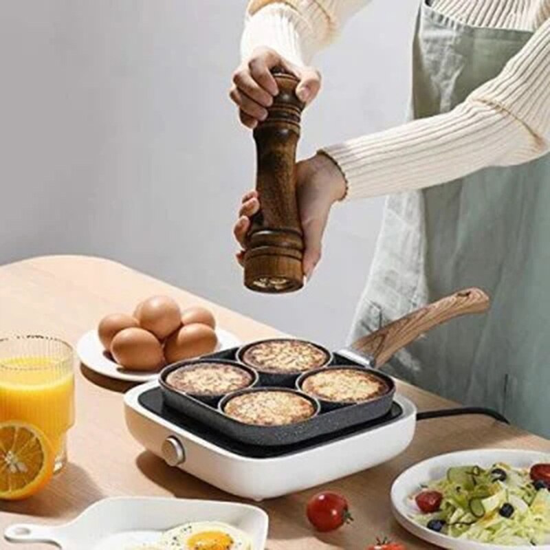 4 Gat Gebakken Ei Burger Pan Non-stick Multipurpose Ei Koekenpan Keuken Gebruiksvoorwerp