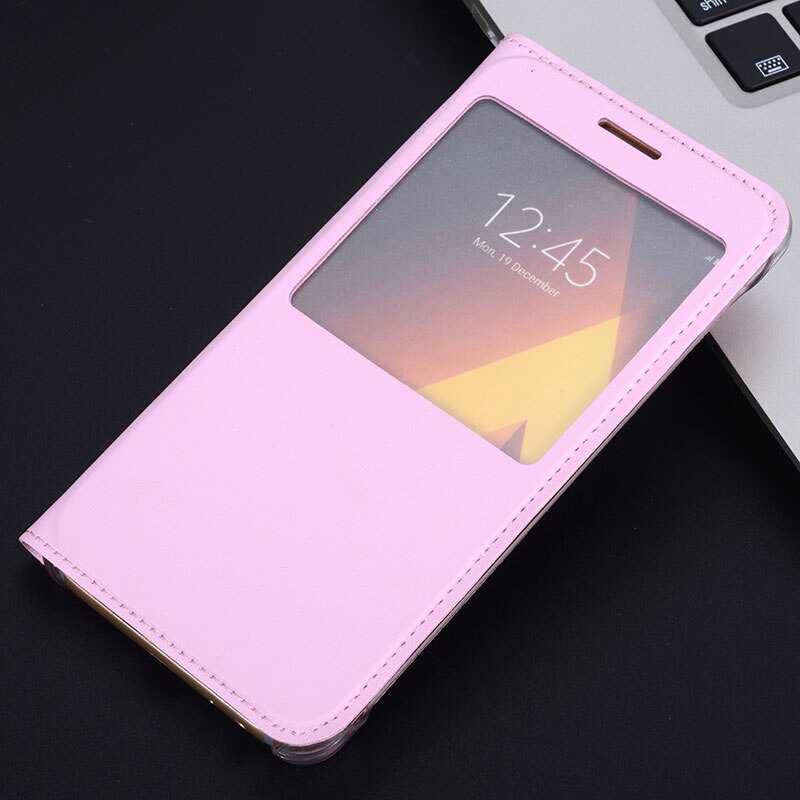 FDCWTS Flip Cover Leather Case For Samsung Galaxy A3 A310 A310F A3 A320F Phone Case Luxury View Shell Holster Sleeve: for A3 2016 / Pink