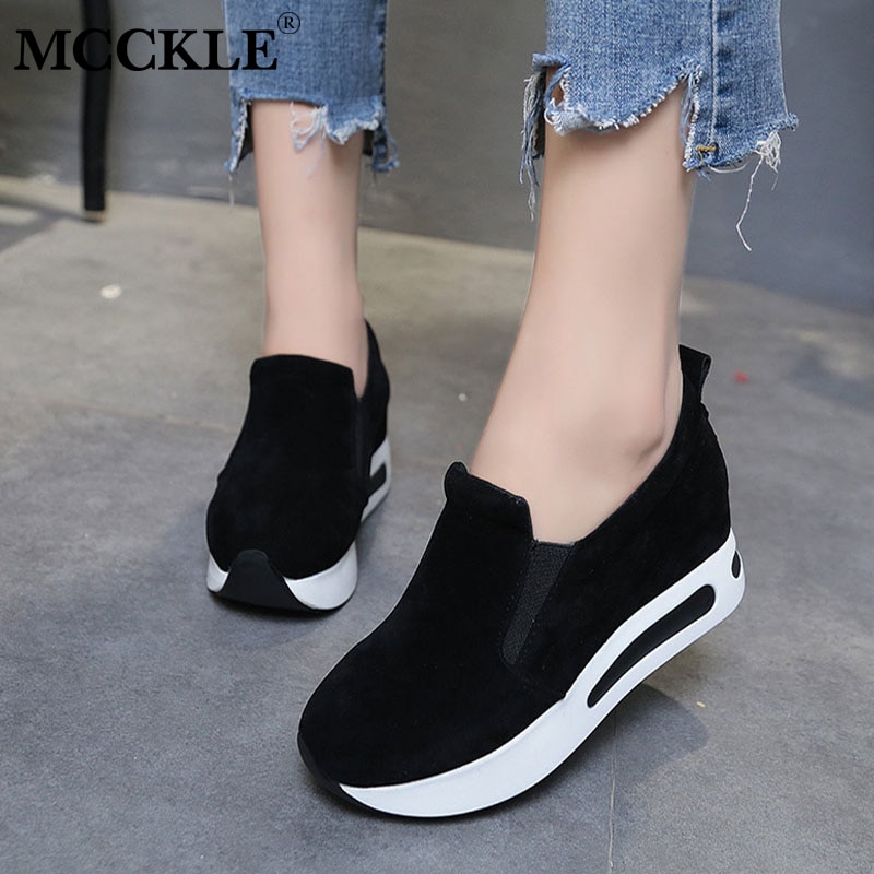 Femmes Creepers Chaussures Vulcanisées femmes Décontracté Plat Plate-Forme Femme Élastique Chaussures Femme Minceur Troupeau Appartements Chaussures