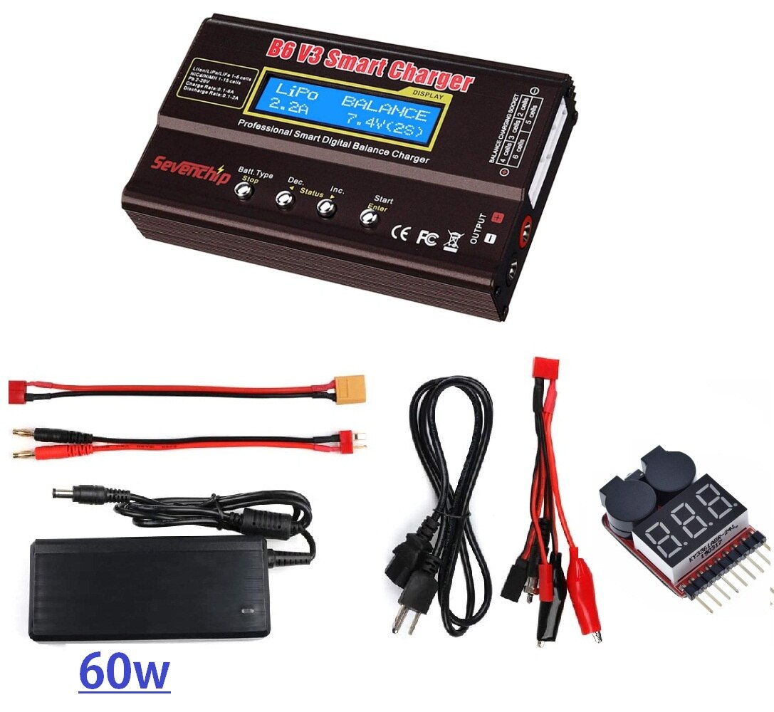 Chargeur de batterie LiPo 1S-6S 80W, décharge numérique pour batterie Li-ion Life NiCd NiMH LiHV PB + alimentation: Collocation 3 / EU plug