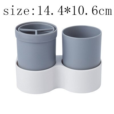 Wall Mounted Plastic Toothbrush Cup Portable Cup Cover For Toothpaste Toothbrush Box Drain Dispenser Holder Bathroom Accessories: Gray