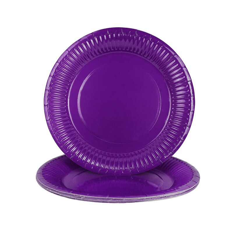 Vajilla desechable de colores, plato de papel para suministros de feliz cumpleaños de boda, bandeja para pastel de Baby Shower, plato desechable, 10 Uds.: B14-10Pcs
