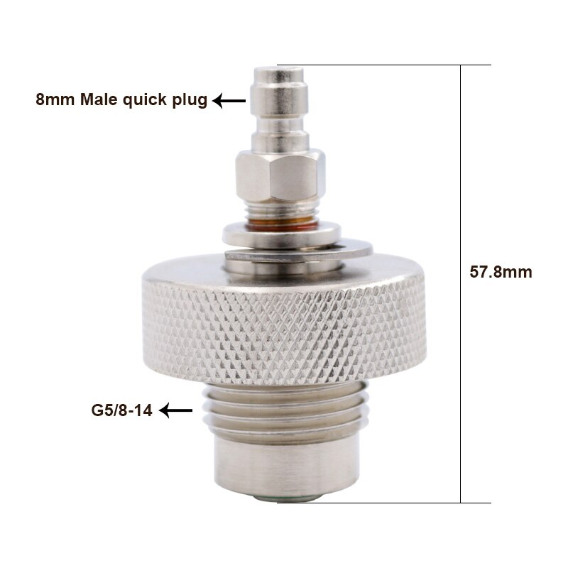 Rvs G5/8 Draad Converteren Naar 8 Mm Tepel Plug Of Vrouwelijke Quick Disconnect