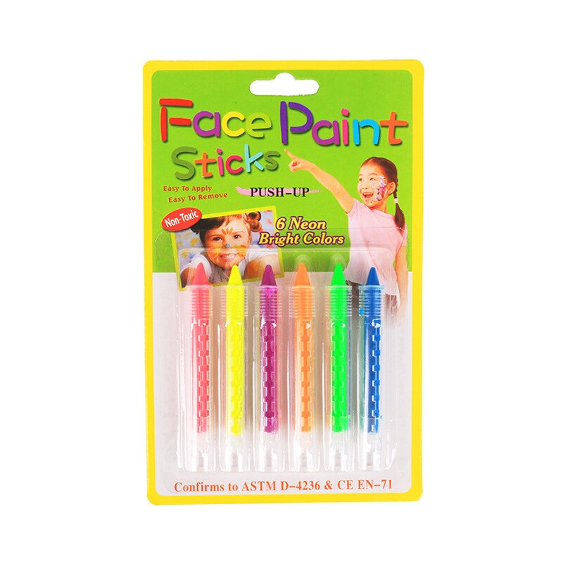 KiWarm 6Pcs 6 Colors Face Painting Crayon Pencils Face Paint
