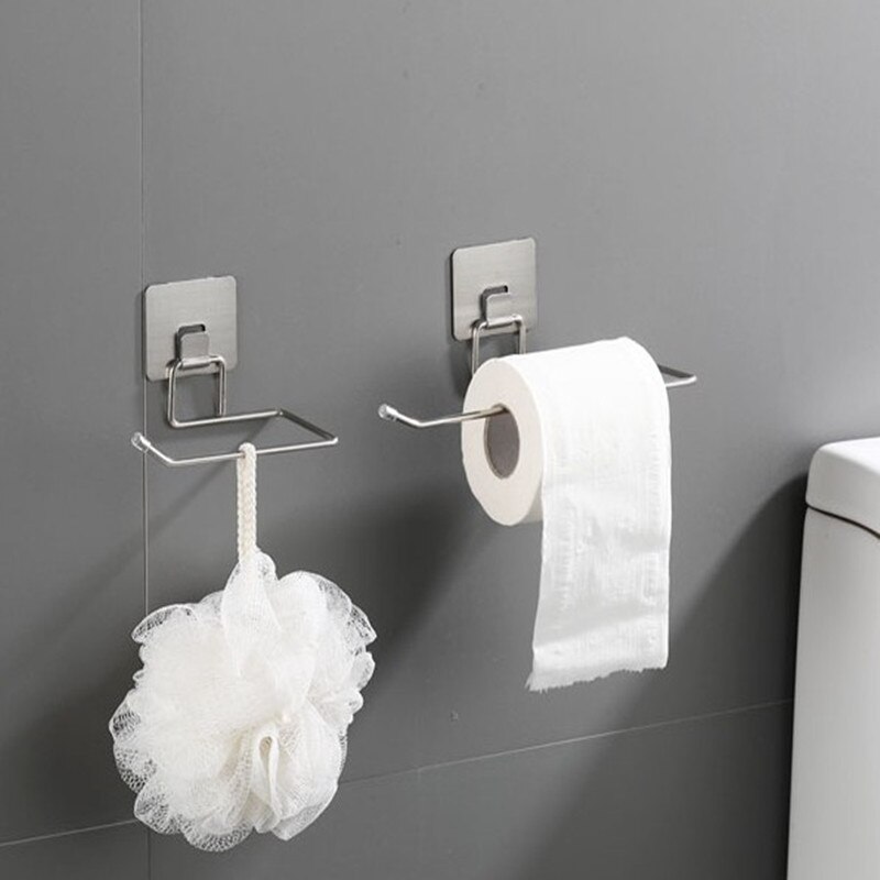 Permanent Reusable Hook Tissue Hook Kitchen Paper Holder Hanger Tissue Roll Towel Rack Bathroom Toilet Sink Door Hanging Storage