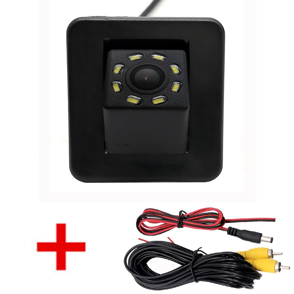 Cámara de visión trasera para coche, videocámara inalámbrica de trayectoria dinámica HD, ojo de pez, para Lada Vesta SW Cross/Vasa SW Wagon: Wire 8LED / Fixed Parking Line