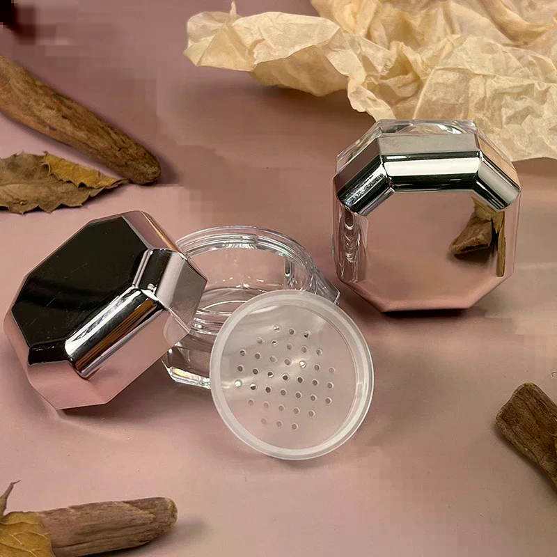 Mini caja de polvo de 8g, contenedor de polvo suelto vacío de plástico portátil con tamiz, tarro cosmético, accesorios de maquillaje de viaje, 1 Uds.