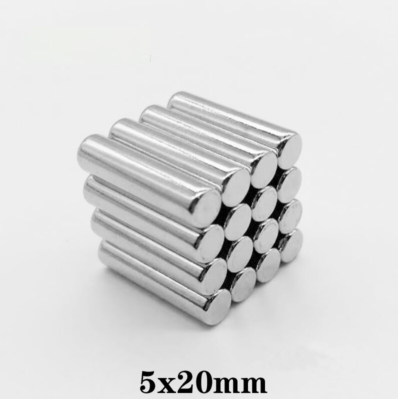 5 ~ 100 Stuks 5X20 Mm Zeldzame Aarde Magneten Diameter 5X20 Mm Kleine Ronde Magneten 5mm X 20 Mm Permanente Neodymium Magneten Sterke 5*20 Mm