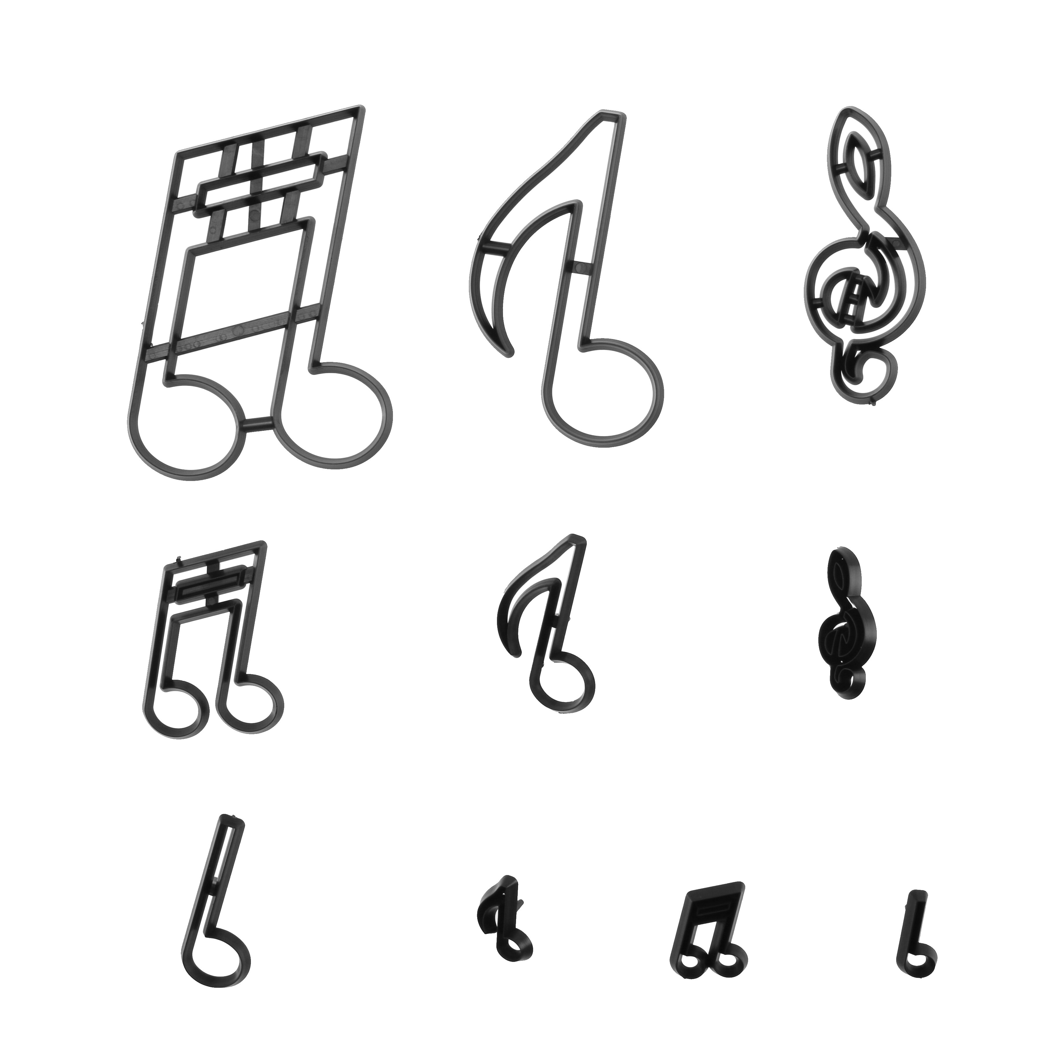 10Pcs Music Notes Cookie Cutter Plastic Sugarcraft Fondant Cutters For Sugar Mass Molds Cake Decorating Tool Baking Cupcake Mold: Default Title
