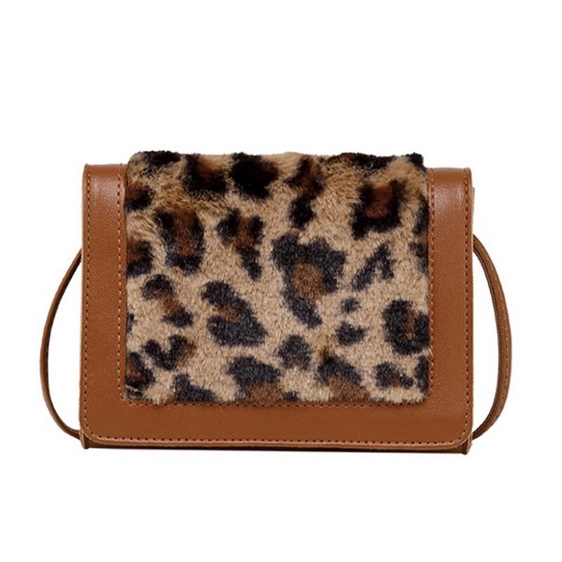 Bolso Casual de con asa para mujer, bolso grande en 7 colores, con borla de cuero: Leopard brown  4