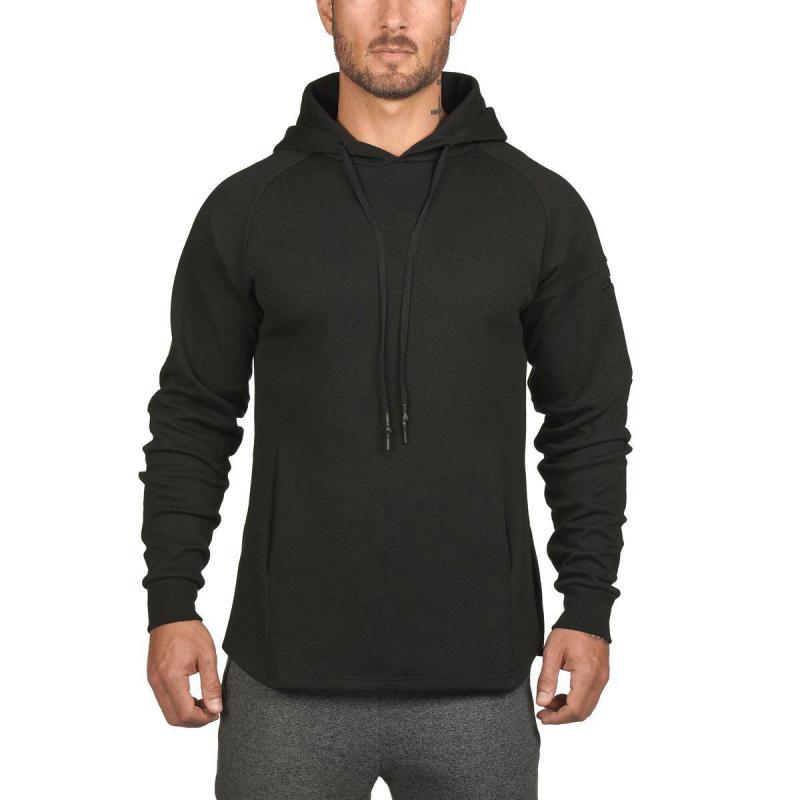 AYJK7 Fitness Mens Sport Jacket Coat Phone Pockect Hooded Running Jackets Sportswear Workout Jogging Men Sweatshirts Hoodie