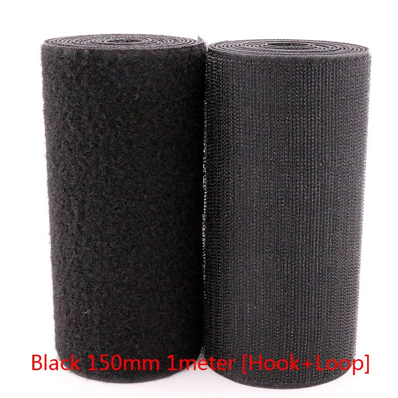1M Strong Velcros Adhesive Hook Loop Fastener Tape Strip Nylon Sticker Velcro for Sewing DIY No Glue 16/20/25/30/38/50/100/150mm: black-150mm-1meter