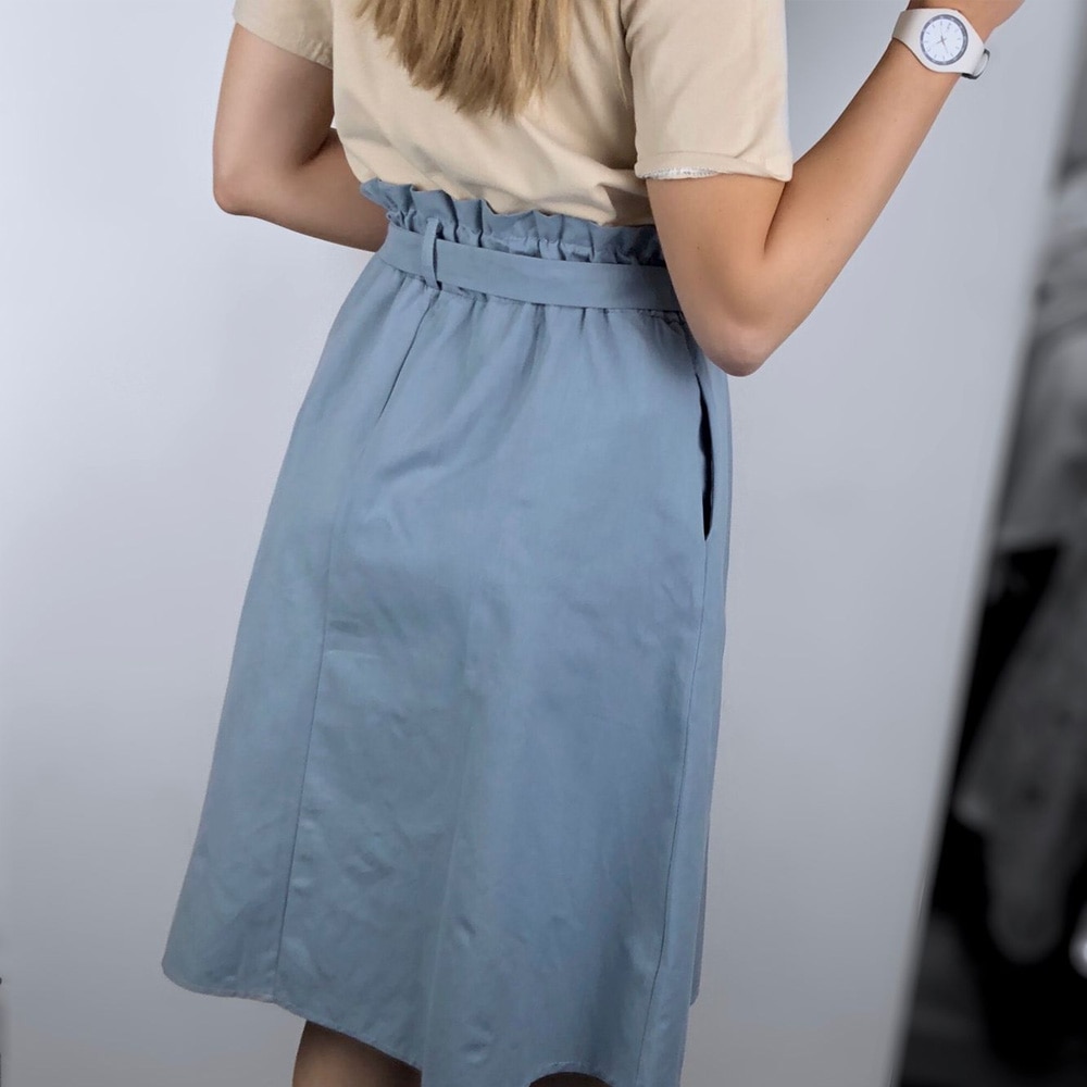 FATIKA, faldas Midi de cintura alta, bolsillos sólidos, línea de forma de A, pantalones casuales de mujer, faldas femeninas de con fajas, novedad de , para mujer