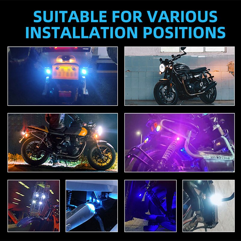 1 par de luces estroboscópicas para motocicleta, ojo de águila, luz de circulación diurna para motocicleta, faro antiniebla, accesorios para motocicleta