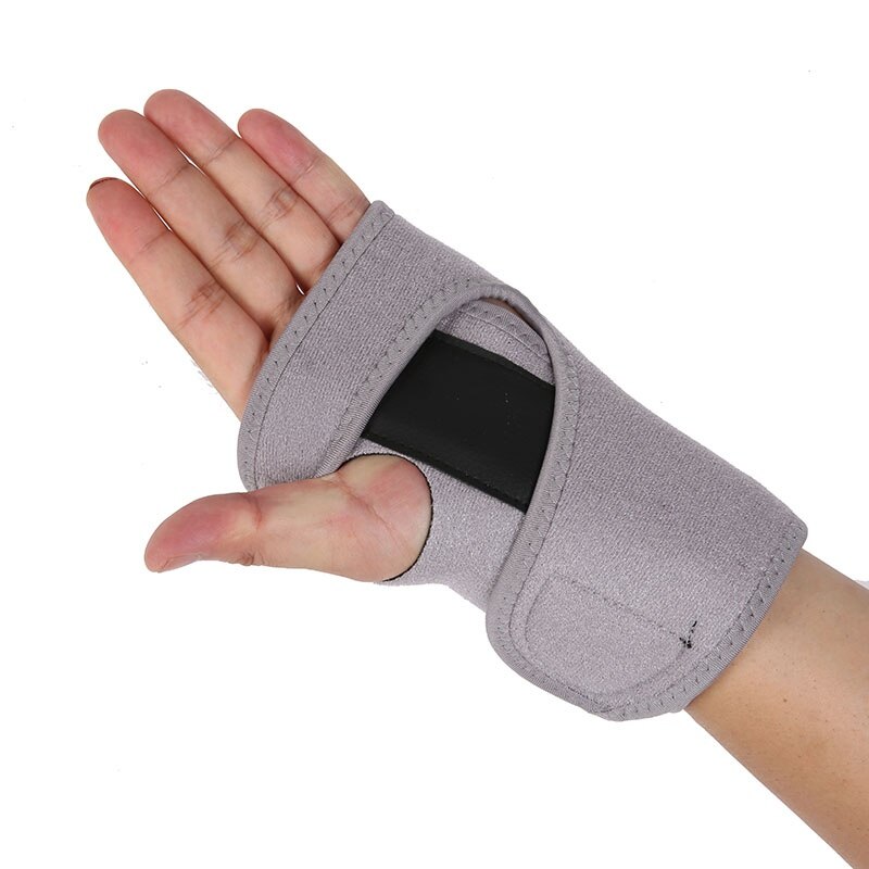 Finger Splint Carpal Tunnel Syndrome Protection Wrap Gym Sports Bandage Orthopedic Hand Brace Wrist Support: Gray / Left hand