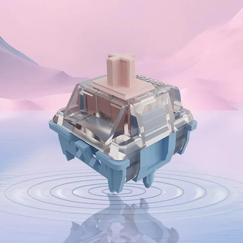 Gateron interruptores melódicos clicky tátil 60g mx switch teclado mecânico fábrica lubrificado pc pa66 pom mola longa duplo trilho clique