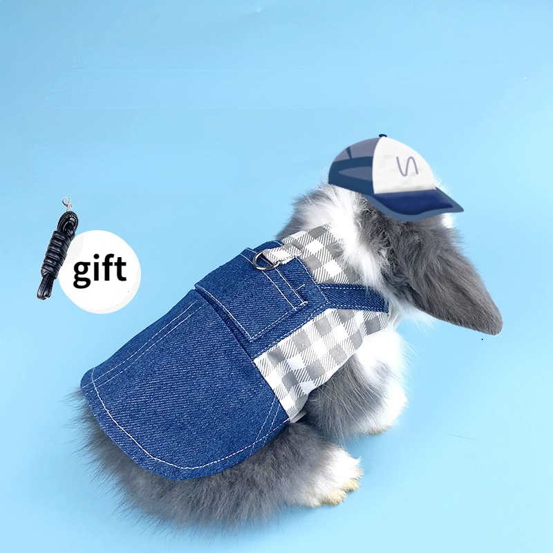 Vêtements pour animaux de compagnie, veste en Denim pour lapin, manteau, petit Animal, harnais, gilet, ensemble pour furet, lapin, Hamster, cochon d&#39;inde, accessoires pour animaux de compagnie