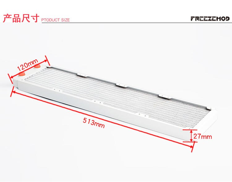 FREEZEMOD G1/4 27mm Thick Copper Radiator 120/240/360/480mm Thin PC Water Cooling Row Heat Sink Cooler Support 120mm Fan Cooling