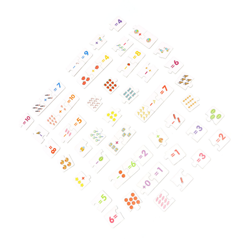 Children Paper Educational Jigsaw Puzzle Kids Early Educational Plaything (The Addition and Subtraction Series Matching Puzzle)