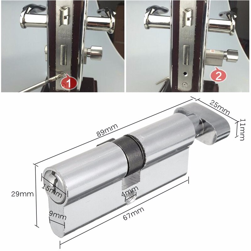 Door Cylinder Biased Lock Security Aluminum Open Lock Cylinder Anti-Theft Entrance Door Lock Cylinder With Keys