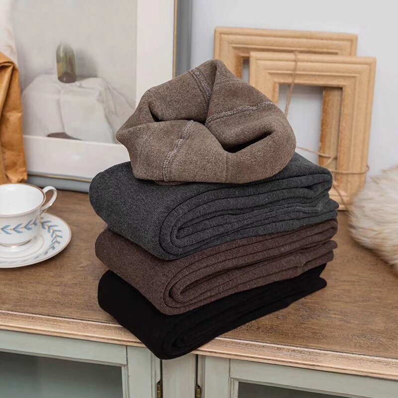 Ankomster vinter tykk varm stil låve ull strømpebukse med fleece varmt fôr låve vinter tights
