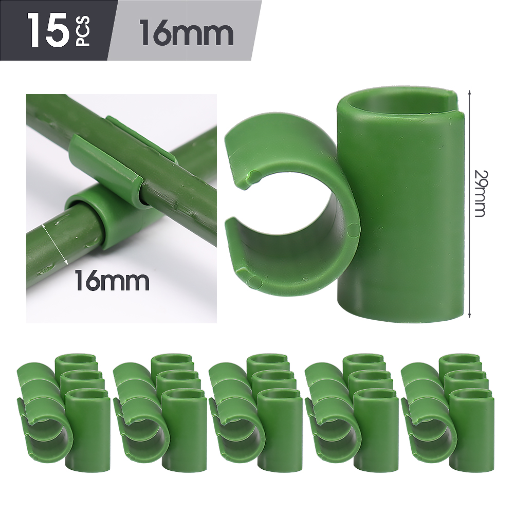 Attache en plastique 8-20mm, 15 pièces, Clip croisé de jardin pour tige de Support de plante, boucle réglable ou fixe, pince de connecteur de piquet de treillis: WHITE