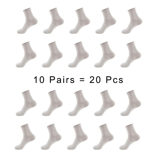 Strumpor herr bomull vit svart vårvinter enfärgad besättningsstrumpor herrsockor som andas paket 1 ser meias 10 par 20 st 1 lot sox: F